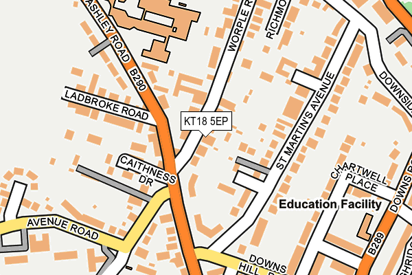 KT18 5EP map - OS OpenMap – Local (Ordnance Survey)