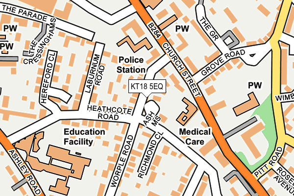 KT18 5EQ map - OS OpenMap – Local (Ordnance Survey)