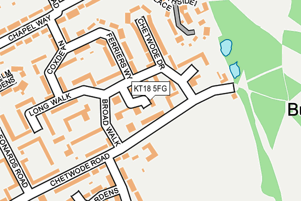 KT18 5FG map - OS OpenMap – Local (Ordnance Survey)
