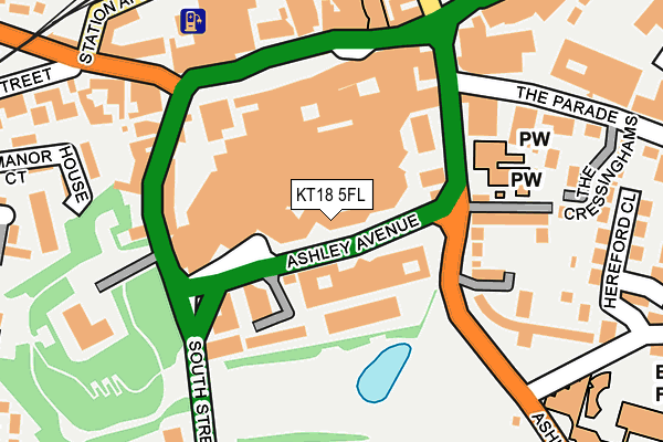 KT18 5FL map - OS OpenMap – Local (Ordnance Survey)
