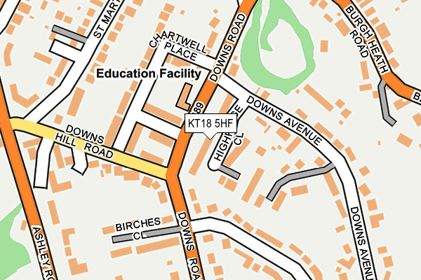 KT18 5HF map - OS OpenMap – Local (Ordnance Survey)