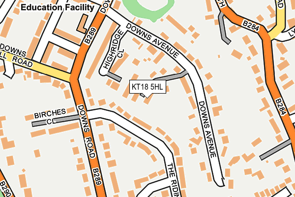 KT18 5HL map - OS OpenMap – Local (Ordnance Survey)