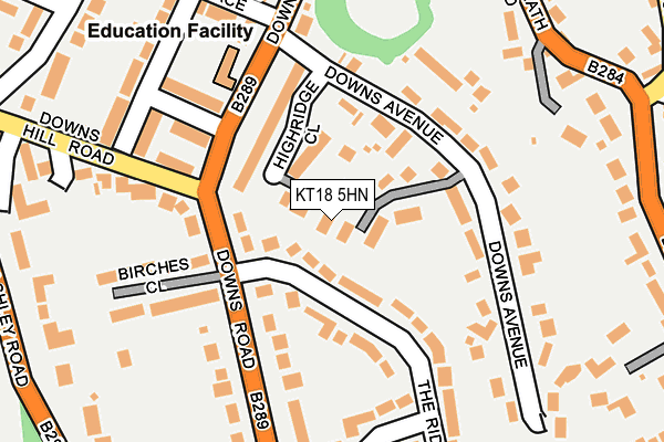 KT18 5HN map - OS OpenMap – Local (Ordnance Survey)