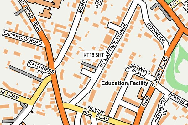 KT18 5HT map - OS OpenMap – Local (Ordnance Survey)