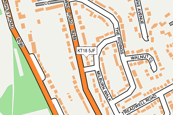 KT18 5JF map - OS OpenMap – Local (Ordnance Survey)
