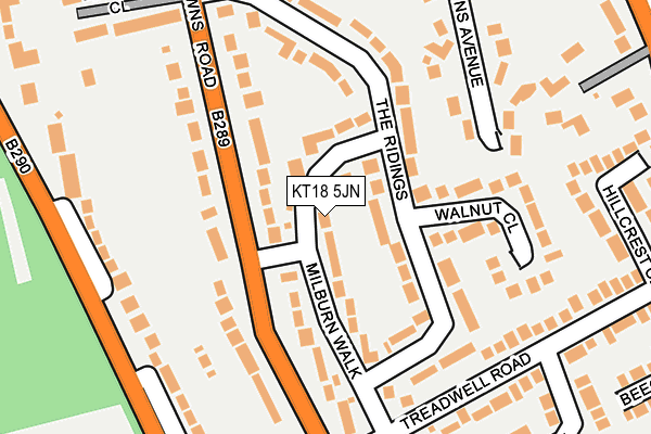 KT18 5JN map - OS OpenMap – Local (Ordnance Survey)