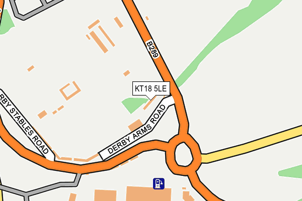 KT18 5LE map - OS OpenMap – Local (Ordnance Survey)