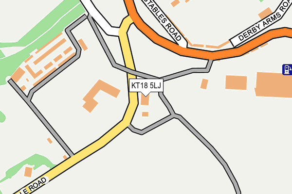 KT18 5LJ map - OS OpenMap – Local (Ordnance Survey)