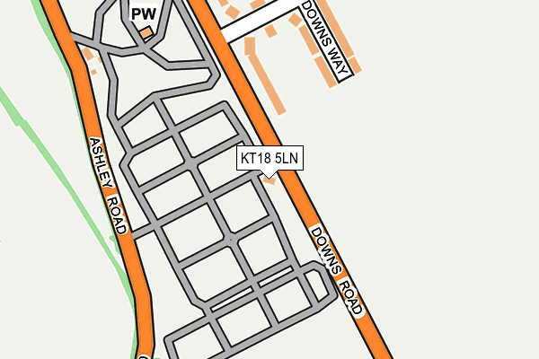 KT18 5LN map - OS OpenMap – Local (Ordnance Survey)
