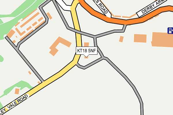KT18 5NF map - OS OpenMap – Local (Ordnance Survey)