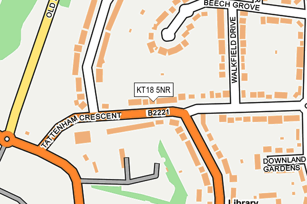 KT18 5NR map - OS OpenMap – Local (Ordnance Survey)