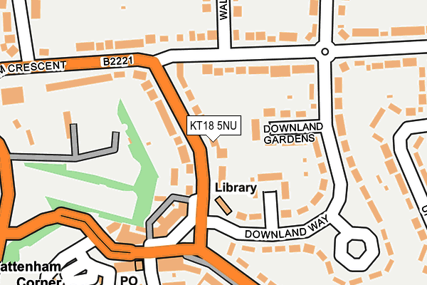 KT18 5NU map - OS OpenMap – Local (Ordnance Survey)