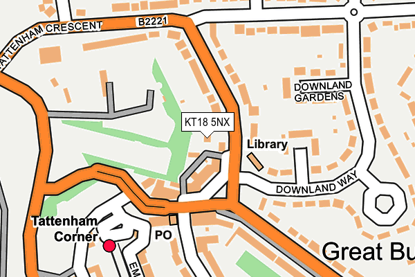 KT18 5NX map - OS OpenMap – Local (Ordnance Survey)