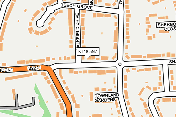 KT18 5NZ map - OS OpenMap – Local (Ordnance Survey)