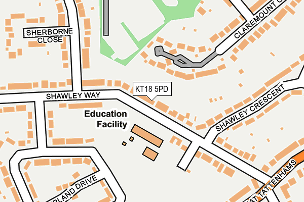 KT18 5PD map - OS OpenMap – Local (Ordnance Survey)