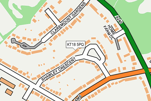 KT18 5PQ map - OS OpenMap – Local (Ordnance Survey)