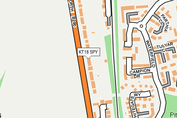 KT18 5PY map - OS OpenMap – Local (Ordnance Survey)