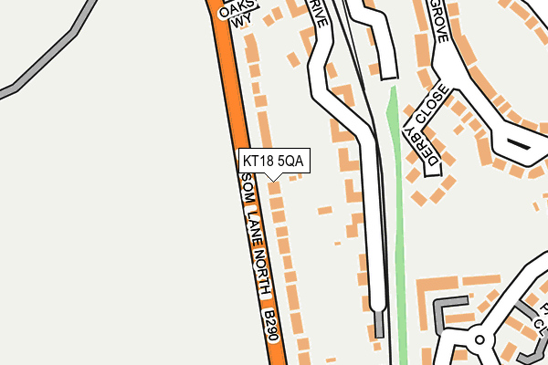 KT18 5QA map - OS OpenMap – Local (Ordnance Survey)