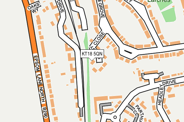 KT18 5QN map - OS OpenMap – Local (Ordnance Survey)