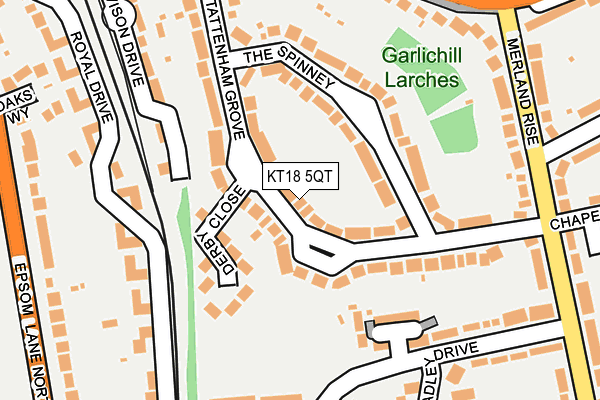KT18 5QT map - OS OpenMap – Local (Ordnance Survey)