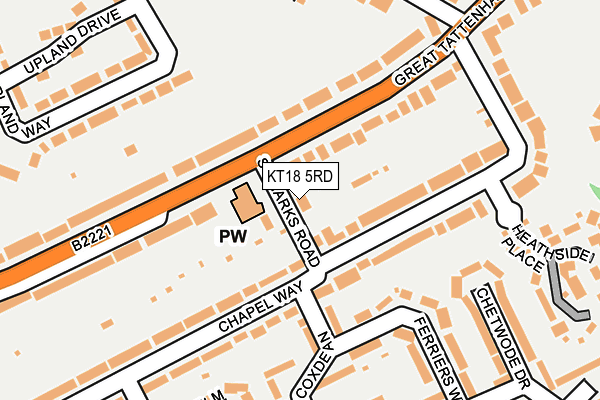 KT18 5RD map - OS OpenMap – Local (Ordnance Survey)