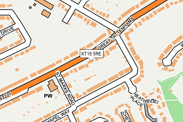 KT18 5RE map - OS OpenMap – Local (Ordnance Survey)