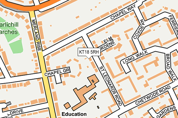 KT18 5RH map - OS OpenMap – Local (Ordnance Survey)