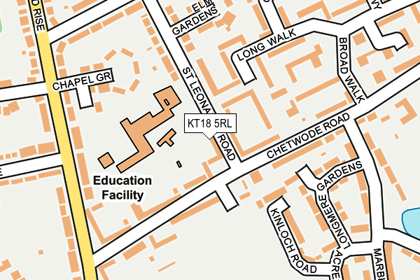 KT18 5RL map - OS OpenMap – Local (Ordnance Survey)