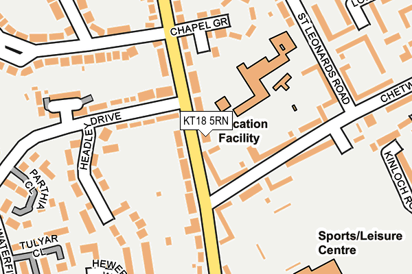 KT18 5RN map - OS OpenMap – Local (Ordnance Survey)