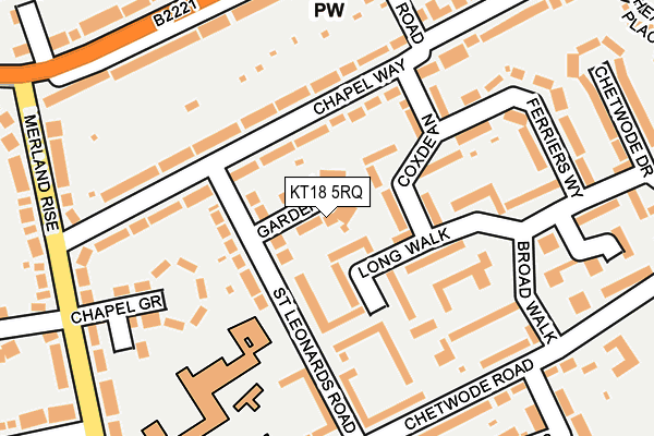 KT18 5RQ map - OS OpenMap – Local (Ordnance Survey)