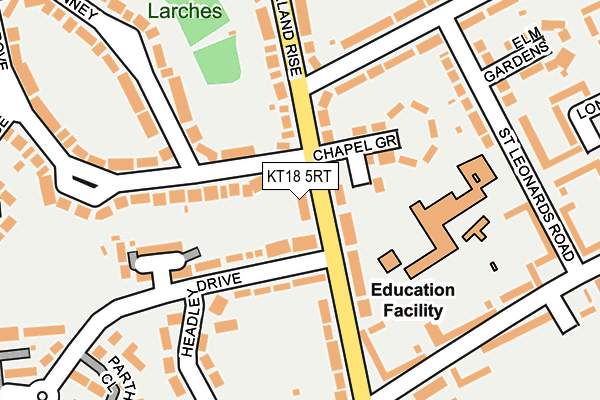 KT18 5RT map - OS OpenMap – Local (Ordnance Survey)