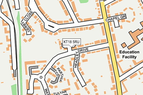 KT18 5RU map - OS OpenMap – Local (Ordnance Survey)