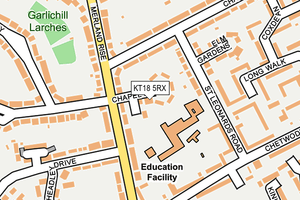 KT18 5RX map - OS OpenMap – Local (Ordnance Survey)