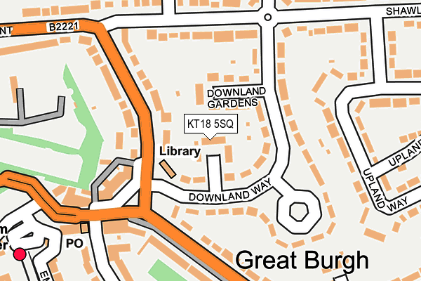 KT18 5SQ map - OS OpenMap – Local (Ordnance Survey)