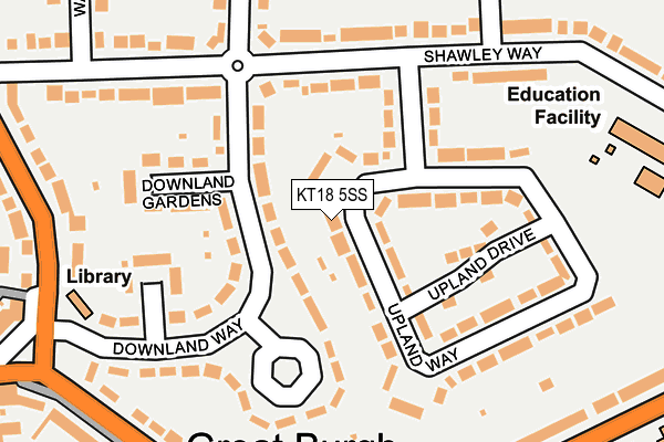 KT18 5SS map - OS OpenMap – Local (Ordnance Survey)