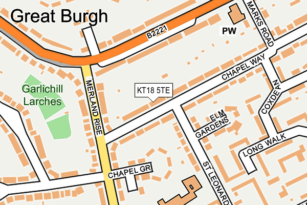 KT18 5TE map - OS OpenMap – Local (Ordnance Survey)