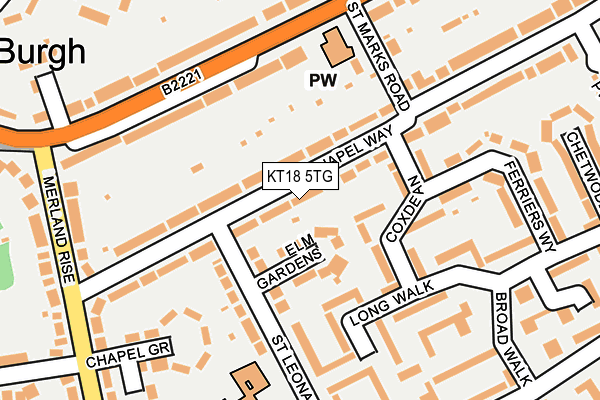 KT18 5TG map - OS OpenMap – Local (Ordnance Survey)