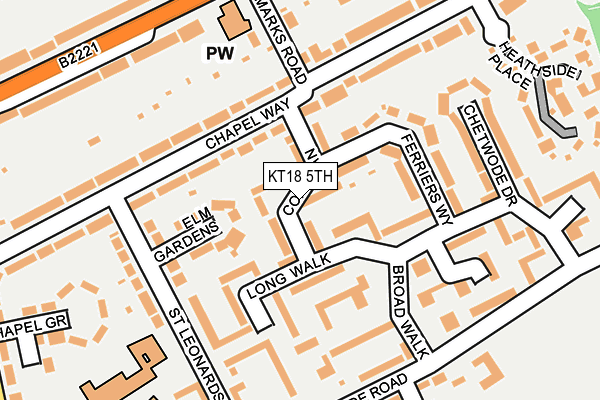 KT18 5TH map - OS OpenMap – Local (Ordnance Survey)