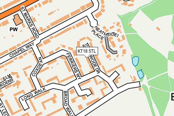 KT18 5TL map - OS OpenMap – Local (Ordnance Survey)