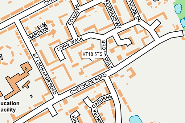 KT18 5TS map - OS OpenMap – Local (Ordnance Survey)