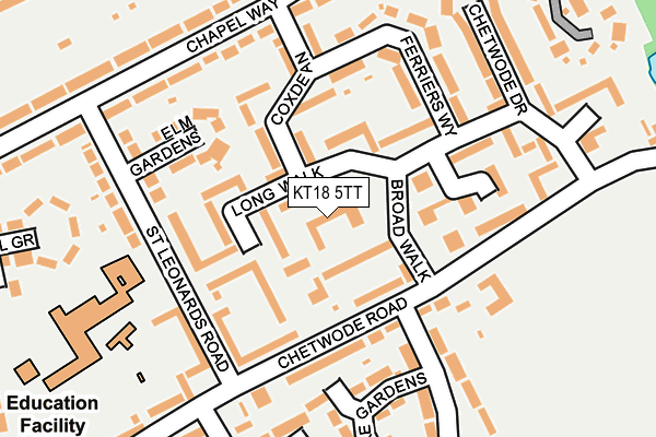 KT18 5TT map - OS OpenMap – Local (Ordnance Survey)