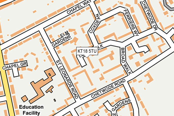 KT18 5TU map - OS OpenMap – Local (Ordnance Survey)