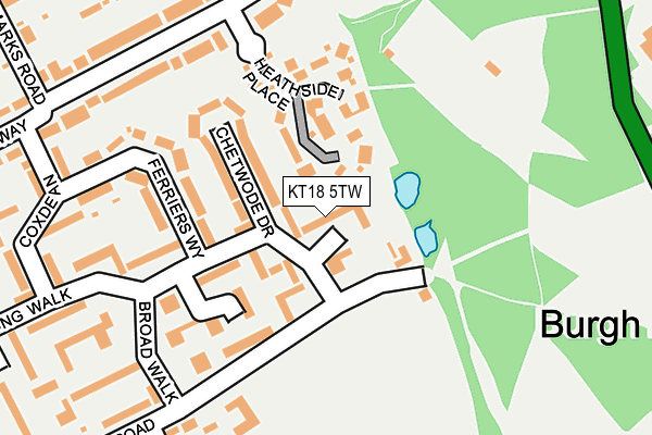 KT18 5TW map - OS OpenMap – Local (Ordnance Survey)