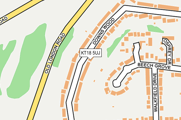 KT18 5UJ map - OS OpenMap – Local (Ordnance Survey)
