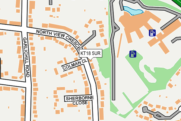 KT18 5UR map - OS OpenMap – Local (Ordnance Survey)
