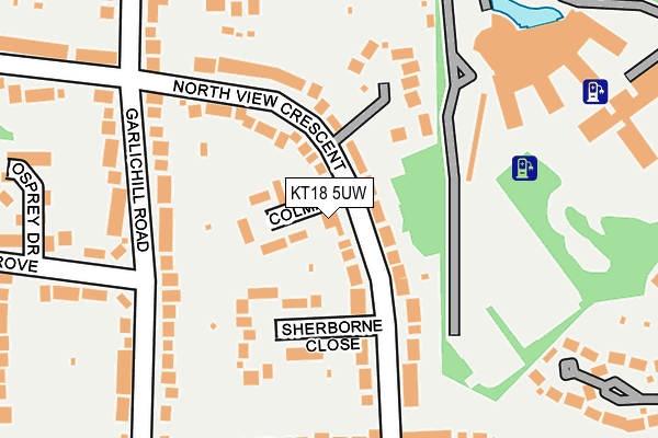 KT18 5UW map - OS OpenMap – Local (Ordnance Survey)