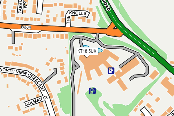 KT18 5UX map - OS OpenMap – Local (Ordnance Survey)