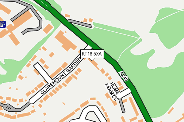 KT18 5XA map - OS OpenMap – Local (Ordnance Survey)