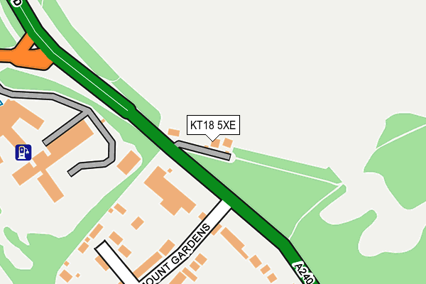 KT18 5XE map - OS OpenMap – Local (Ordnance Survey)