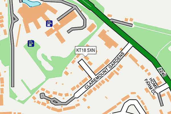 KT18 5XN map - OS OpenMap – Local (Ordnance Survey)